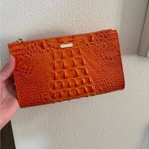 Brahmin Daisy Mandarin Orange Melbourne wristlet